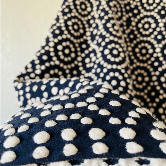 Boden a line navy and white polkadot textured skirt. Free shipping - Picture 4 of 8